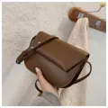 Pu Solid Cr Women Oulder Bag Sml New Daily Wild Dating Ng Ladies Crossbody Bag Brown Girl Mesger Bag