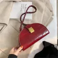 Sml Crocodile Pattern Saddle Bag New Hi Quity Pu Leather Women's Designer Handbag Vintage Oulder Mesger Bag