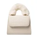 Winter F Fur Handle Handbags For Women Pu Leather Fe Oulder Bag Stone Luxury Warm Crossbody Bags For Women