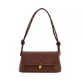Matte Flip Underarm Bag For Women Solid Leather Oulder Bags Hasp Rivet Mesger Bags L-Match Fe Handbag Sac