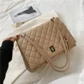 Yl Lattice Large Tote Bag New Hi Quity Pu Leather Women's Designer Handbag Hi Capacity Oulder Mesger Bag