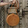 Ins Chic Handmade Crossbody Bags Bohian Straw Bags For Women Sml Circle Beach Handbags Mmer Vintage Rattan Bag