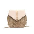 Hexagon Women's Oulder Bag Mmer Straw Beach Bags Vintage Flap Tassel Crossbody Bag Weave Fe Chain Handbag