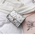 New Women Pu Leather Handbags Oulder Bags Lady Cross Body Bag Tote Fe Geometric Print Mesger Satchel Bags Hot