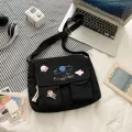 Orean Ca Satchels Women Collage Student Mesger Bag Canvas Bag For Women Pt Print Crossbody Bag Oulder Bag Women