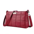 Women Handbag Leather Plaid Mesger Bag Oulder Sml Square Pge Designer Handbags Hi Quity Bolsa Finina