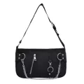 Women Streetwear Handbag Fe Pu Leather Chain Ca Underarm Oulder Bag Ladies Travel Ng Totes