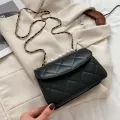 Retro Solid Pearl Chain Oulder Bags Women Fe Lattice Pu Leather Crossbody Bags Ca Ladies Handbags Sac Main