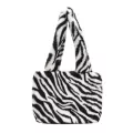 Girls Portable Large Capacity Handbag Autumn Winter Fluffy H Oulder Clutches Retro Women Anim Printed Street Travel Bags