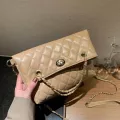 Elnt Lattice Pattern Oulder Mesger Bags For Women Pu Leather Multi Chain Tote Folding Big Capacity Muter Handbag