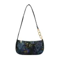 Elnt Canvas Oulder Se Fe Flower Print Chain Underarm Bag Ca Sml -Handle Bag Muter Street Clutch New
