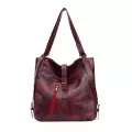 Vintage Fe Oulder -Handle Bags Pu Leather Women Totes Large Capacity Multi-Function Travel Lady Mesger Pouch