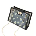 Women Transparent Print Pattern Oulder Bag Hardware Chain Strap Cr Bloc Mesger Handbag Posite Tote