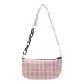 Women Plaid Print Handbag Oulder Totes Ladies Underarm Handle Bag Fe Se Thic Chain Sml Day Clutch