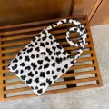 Cow Print Flannel Bag Women Mesger Bag Mil Cow Ouler Bag Women H Oulder Bag Cartoon Handbag No Zier Crossbody Bag