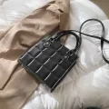Lattice Pattern Oulder Bag For Women Solid Cr Mesger Handbag Ca Pu Leather Street -Handle Totes