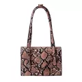 Anim Cow Snae Print Handbag Totes Women Retro Pu Leather Ca Travel Oulder Underarm Portable -Handle Bags