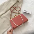 Chic Clip Women Oulder Handbag Classic Texture Creative Design Pearl Tote Se Pu Solid Ning Clutch Drops