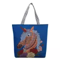 Women's Nation Style Cartoon Brdery Canvas Handbag Fe Ca Tote Large Capacity Ng Bag Reusable Oulder Bags