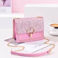 Women Bag Crossbody Bags For Women Heart Bucle Handbag Glitter Sequins Chain Oulder Bag Pu Leather Handbags