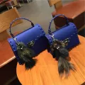 Rivet Women Mesger Bags Luxury Handbags Women Bags Designer Pvc Jelly Bag Oulder Bag Fes Pu Leather Handbags