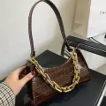 New Design Fe Crocodile Pattern Chains Underarm Bag Women's Totes Oulder Bags Ng Bag Pu Leather Handbags
