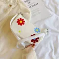 Smooza Fe Handbags New Cute Flower Canvas One Oulder Underarm Bags Ca Retro Contrast Cr Baguette Bags