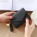 Candy Color Fashion Women Coin Purse Leather Solid Color Vintage Short Wallet Heart Hasp Ladies Girls Card Holder Clutch Bag
