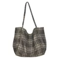 Le Won Blend Tartan Pattern Eco Ng Tote Oulder Bag Open No Ing By1112