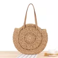 Ca Rattan Women Oulder Bags Circle Straw Handbags Beach Bag Women's Bag Big Capacity Handmade Mmer Totes Bag