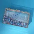 New Women's Bag European Bag Fe Acrylic Bag Transparent Liquid Flow Sandbag Oulder Chain Sml Square Bag