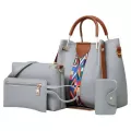 4 Pcs/set Women Handbag Mesger Bags For Ladies Oulder Bag Lady Pu Leather Ca Fe Oer Tote Sac Fme