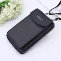Solid Cr Pu Leather Oulder Bag Portable Mobile Phone Big Card Holders Wlet Straps Pocets Handbags For Girls Women