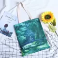 Cartoon Totoro Printed Oulder Bag Women Large Capacity Fe Ng Tote Bag Canvas Handbag Beach Lady Hand Bag