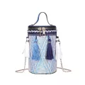 Aelicy Luxury Handbag Women Bag Designer Retro Weave Feather Tassel Lady Oulder Bag Straw Girls Crossbody Bags Torebi Dame
