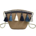 New Handbag Hi Quity Straw Bag Women Ca Bucet Bag Tassel Chain Oulder Bag Travel