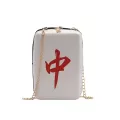 Oulder Bags Ethnic Style Creative Mahjong Printing Tide Chain Oulder Bag Pu Leather Mesger Bag For Girls Cute New