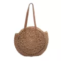 Straw Handbags For Women Retro Wen Oulder Bag Fleach Bags Girl Outdoor Round Mmer Bohian Tote Large Capacity