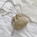 Mmer Straw Bag Fe New Orean Version Of The Wild One-Oulder Slung Wen E Bucet Bag Bolsos Mujer