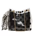 Women Handbag Bags Fe Transparent Dot Scarf Strap Chain Oulder Crossbody Sml Bag Girl Beach Jelly Mesger Bag