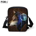 Forudesigns Anim Husy Wolf Print Mesger Bags Lady Mini Travel Crossbody Bag Zier Oulder Bag For Ladies Mom Bolsa