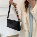 Matte Leather Flower Strap Women Underarm Bag Vintage Pard Ladies Baguette Handbags Girls Se Sml Oulder Bags