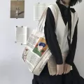 Women Canvas Ng Bag Letter Printing Ca Women's Cn Oulder Bag Eco-Friendly Tote Bag Handbag Reusable Ng Bag
