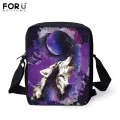Forudesigns Anim Husy Wolf Print Mesger Bags Lady Mini Travel Crossbody Bag Zier Oulder Bag For Ladies Mom Bolsa