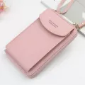 Solid Cr Pu Leather Oulder Bag Portable Mobile Phone Big Card Holders Wlet Straps Pocets Handbags For Girls Women