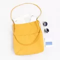 Women Canvas Oulder Bag Solid Exterior Pocets Fe Reusable Ng Bags Tote Ladies' Cn Canvas Cloth Handbag