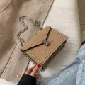 Dihope Scrub Leather Sml Oulder Mesger Bags For Women Chain Rivet Loc Crossbody Bag Fe Travel Mini Bags