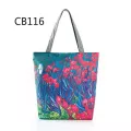 Miyahouse Cr Flower Print Oulder Bags Fe Leire Tower Design Beach Bags Mmer Style Women Canvas Tote Handbag