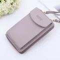 Solid Cr Pu Leather Oulder Bag Portable Mobile Phone Big Card Holders Wlet Straps Pocets Handbags For Girls Women