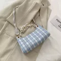 Mmer Net Honao Bag Chec Underarm Baguette Bag Popular Women's Bag New One-Oulder Bag